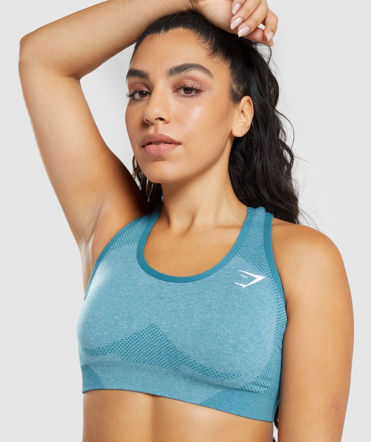 Sujetador Deportivo Vital Seamless 2.0 Tahoe Verde Azulado Jaspeado Gymshark