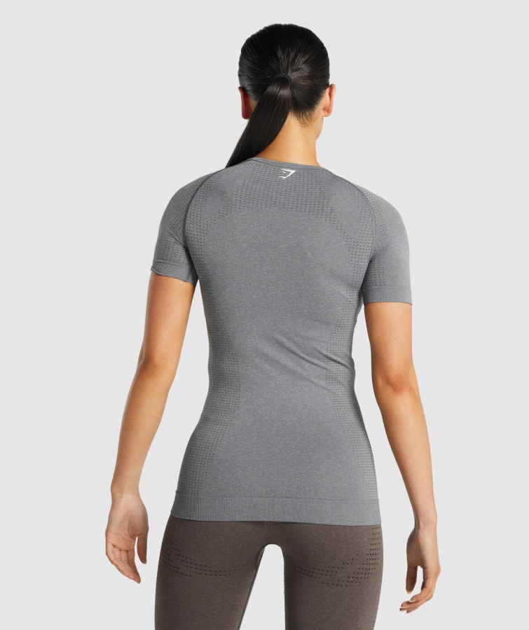 Camiseta Vital Seamless 2.0 Gris Ahumado Jaspeado Gymshark