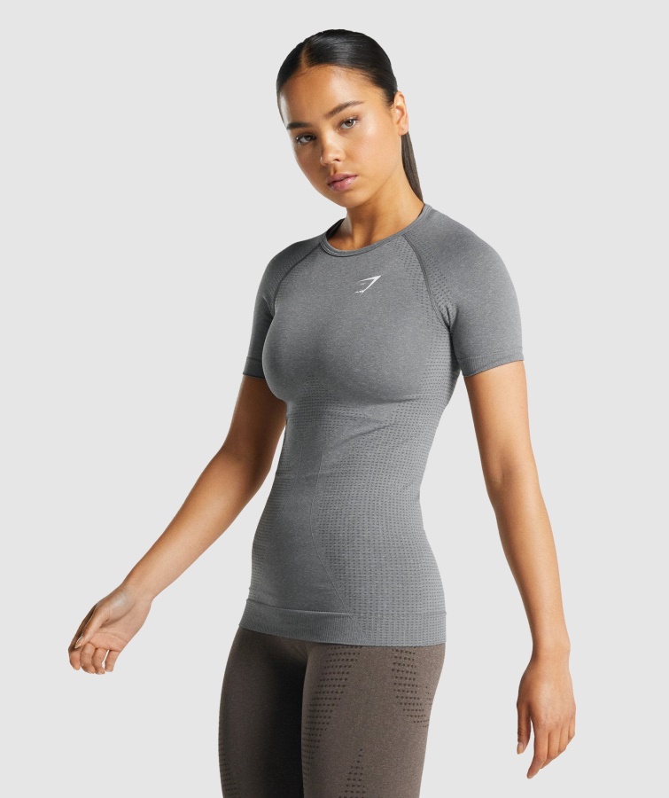 Camiseta Vital Seamless 2.0 Gris Ahumado Jaspeado Gymshark