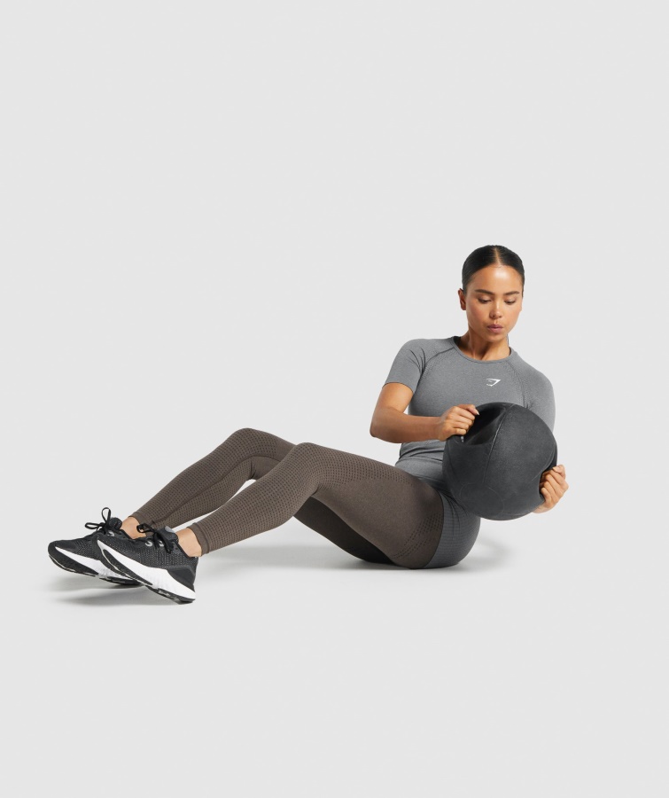 Camiseta Vital Seamless 2.0 Gris Ahumado Jaspeado Gymshark